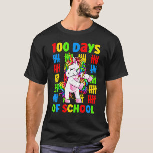 Flossing Unicorn 100 Day Of School 100 Days Smarte T-Shirt