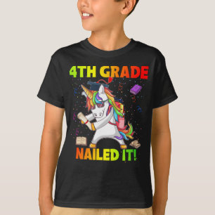 Flossing Unicorn 4th Grade Graduation 4th Grade Na T-Shirt
