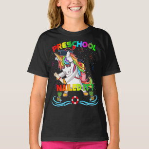 Flossing Unicorn Preschool Graduation Cap Diploma  T-Shirt