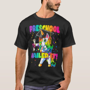 Flossing Unicorn Preschool Graduation Cap Diploma T-Shirt