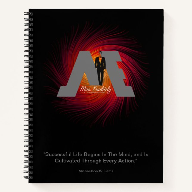 FloState Design "ME" Man Eruditely Fire Spiral3 Notebook (Front)