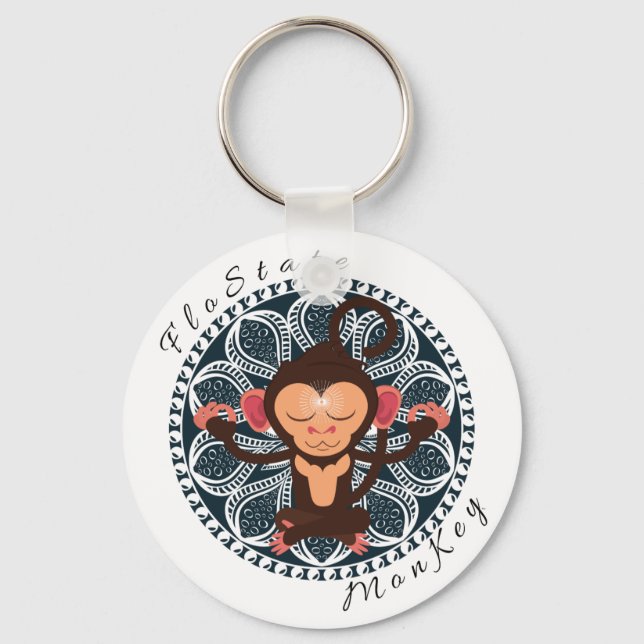 FloState Meditating Money Round Keychain (Front)