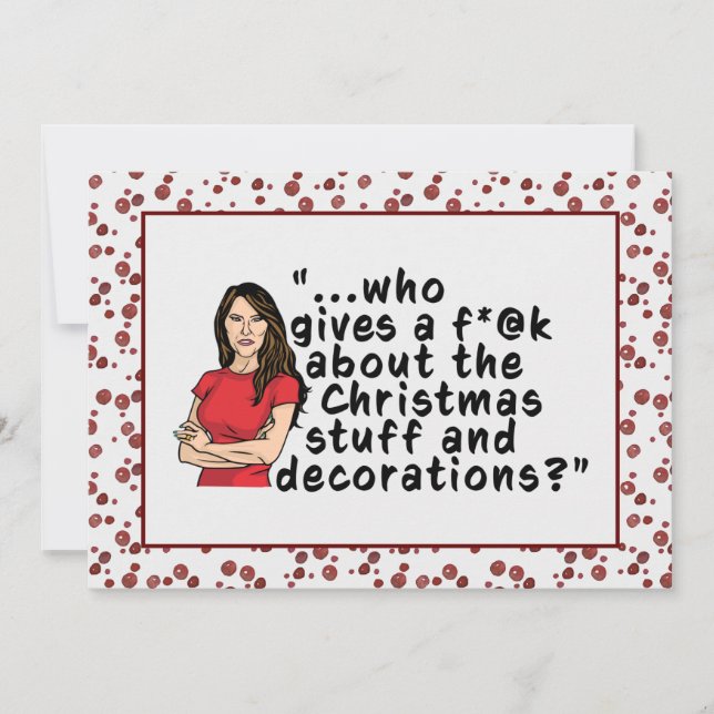 FLOTUS Melania Trump Funny Flat Christmas Card (Front)
