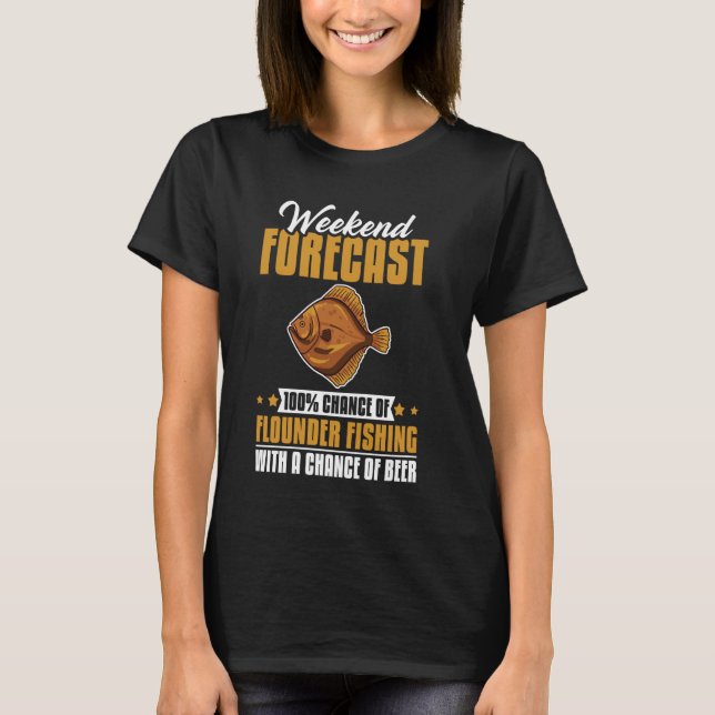 Flounder Fish Funny Animals Flatfish Fishing T-Shirt (Front)