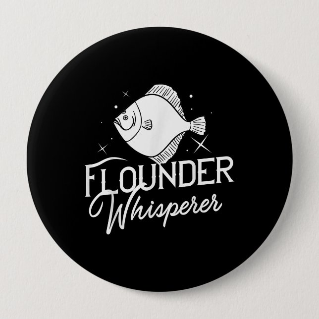 Flounder Fish Gift Fishing Farmer 10 Cm Round Badge (Front)