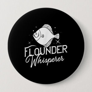 Flounder Fish Gift Fishing Farmer 10 Cm Round Badge