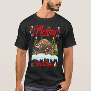 Flounder Fish Lights Xmas Tree Santa Flounder Fish T-Shirt