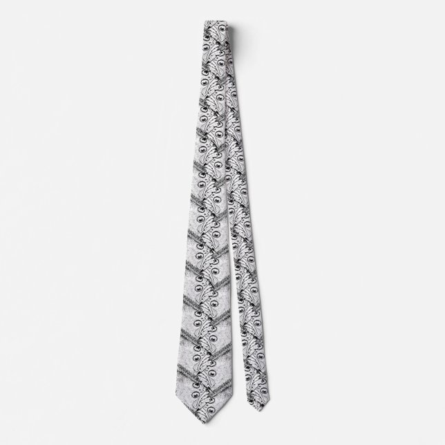 Flounder Fish Pattern Tie (Front)