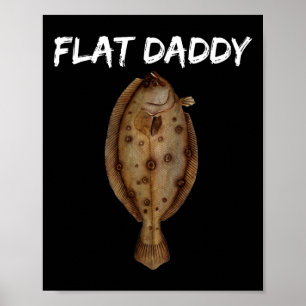Flounder Fishing Shirts For Men And Fishermen Of A Poster