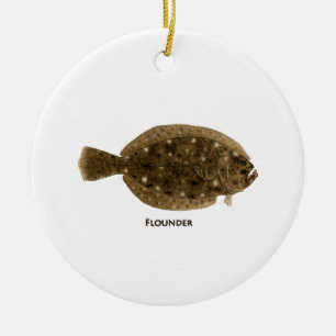 Flounder Logo Ceramic Tree Decoration