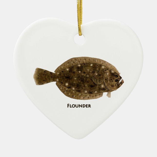 Flounder Logo Ceramic Tree Decoration (Front)