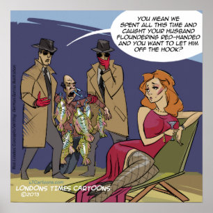 Floundering Husbands Funny Poster