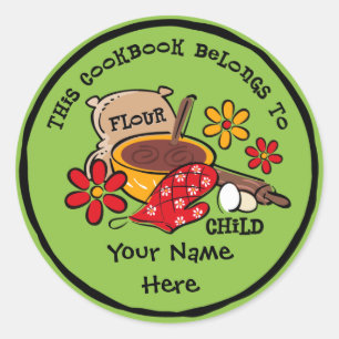 Flour Child Custom Bookplate Classic Round Sticker