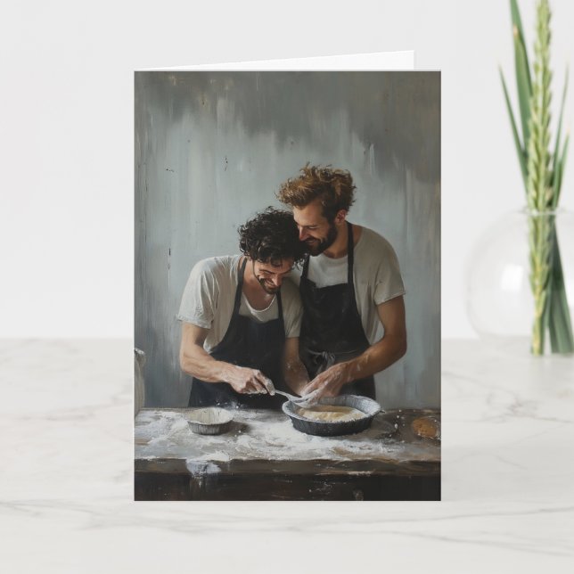 Flour-Dusted Dough Embrace Card (Front)