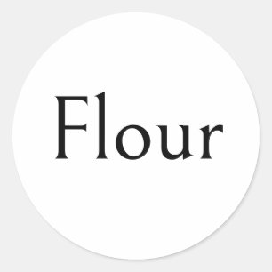 Flour Food Pantry Sticker, Modern Simple Minimal Classic Round Sticker
