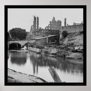 Flour Mill by the James River & Richmond, VA 1865 Poster