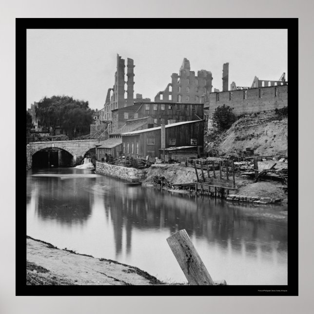 Flour Mill by the James River & Richmond, VA 1865 Poster (Front)