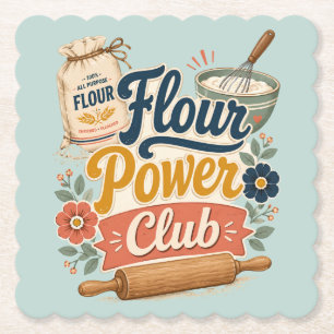 Flour Power Cottage Baking Club Paper Coaster