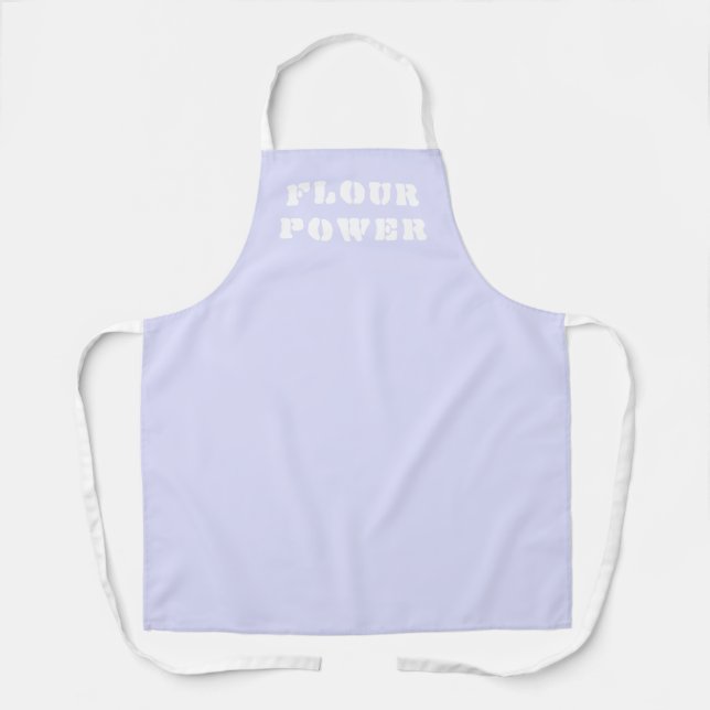 Flour Power Light Periwinkle Purple Apron (Front)