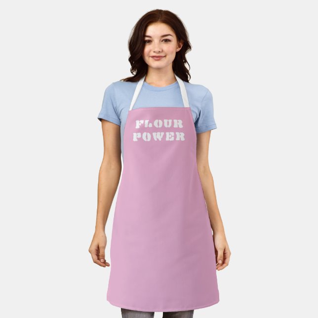 Flour Power Light Pink Apron (Worn)