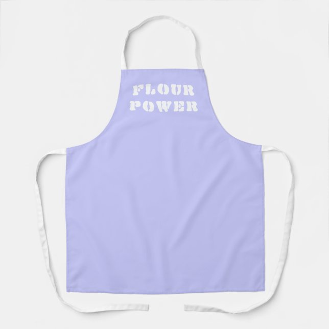 Flour Power Pastel Periwinkle Purple Apron (Front)