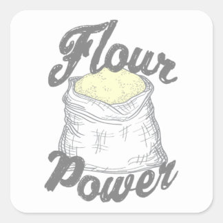 Flour Power T-Shirt Square Sticker