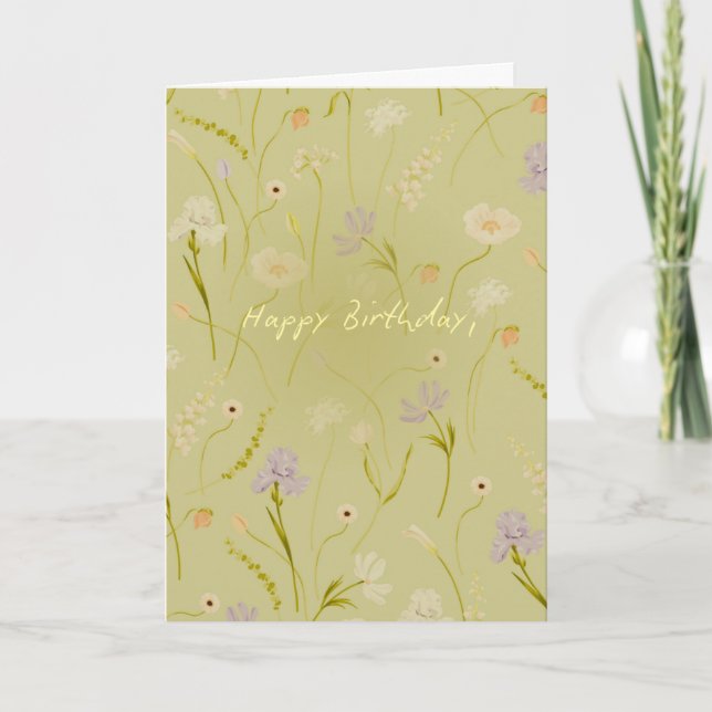 Floural Happy Birthday  Card (Front)