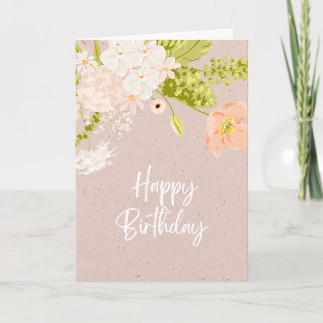 Floural Happy Birthday  Card (Front)
