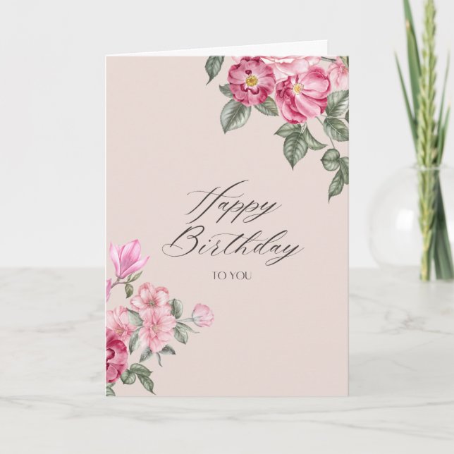 Floural Happy Birthday  Card (Front)