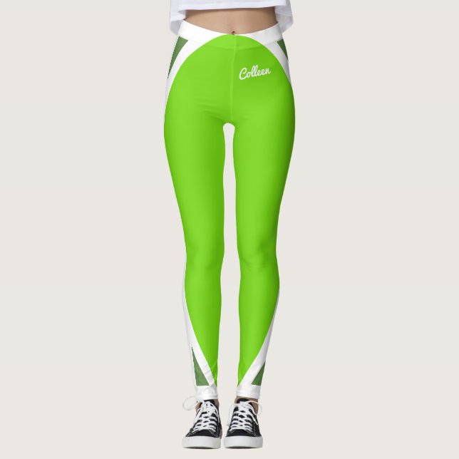 Flourescent Green on Green Leggings (Front)