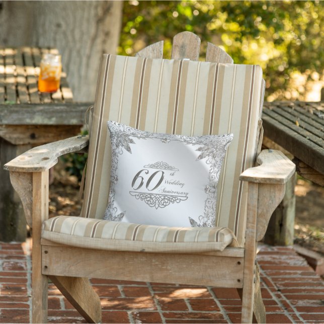 Flourish 60th Diamond Anniversary Throw Pillow (Chair)