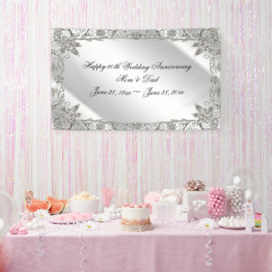 Flourish 60th Diamond Wedding Wedding Anniversary Banner