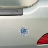 Flourish Abstract Modern Fractal Flower With Blue Car Magnet (In Situ)