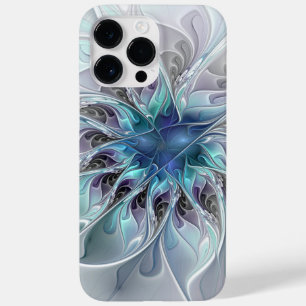 Flourish Abstract Modern Fractal Flower With Blue Case-Mate iPhone 14 Pro Max Case