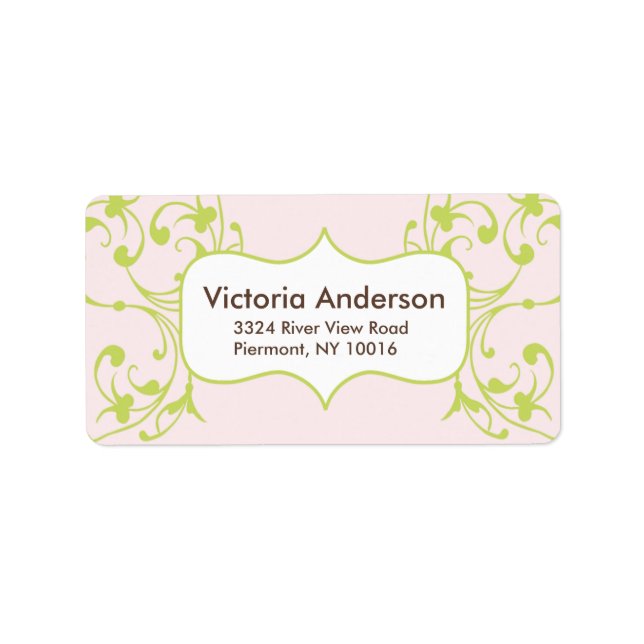 Flourish Accent Frame Return Address Labels. Label (Front)