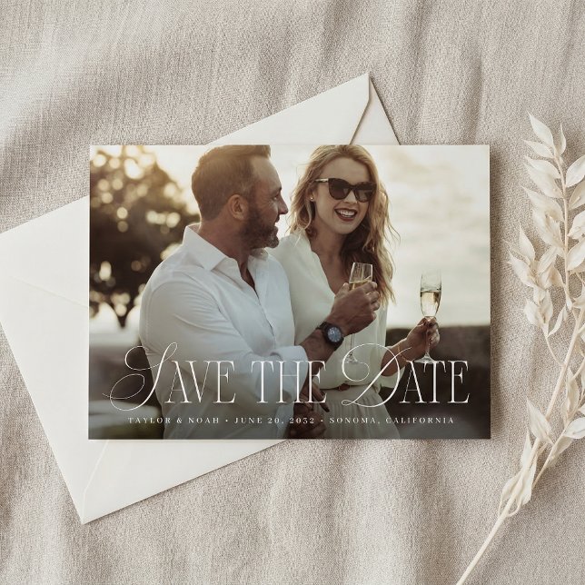 Flourish Accent | Photo Wedding Save The Date (Creator Uploaded)
