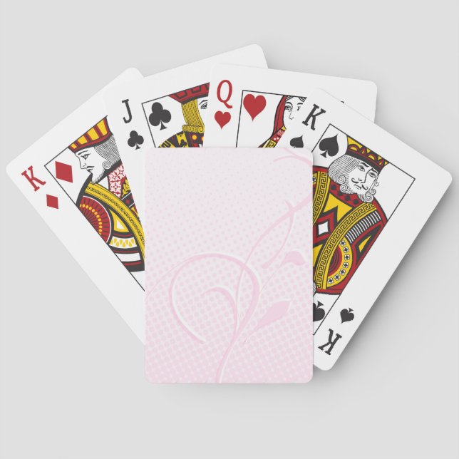 Flourish and Pink Dots Playing Cards (Back)