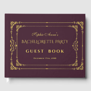 Flourish Art Deco Casino Bachelorette Party Guest Book