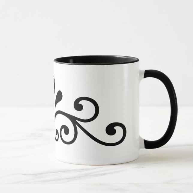 Flourish black design mug (Right)