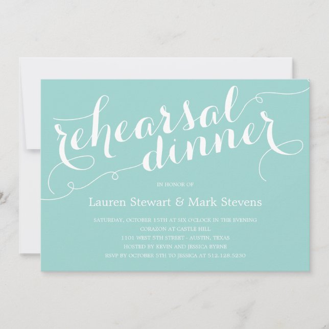 Flourish Chic Rehearsal Dinner Invitation (Front)