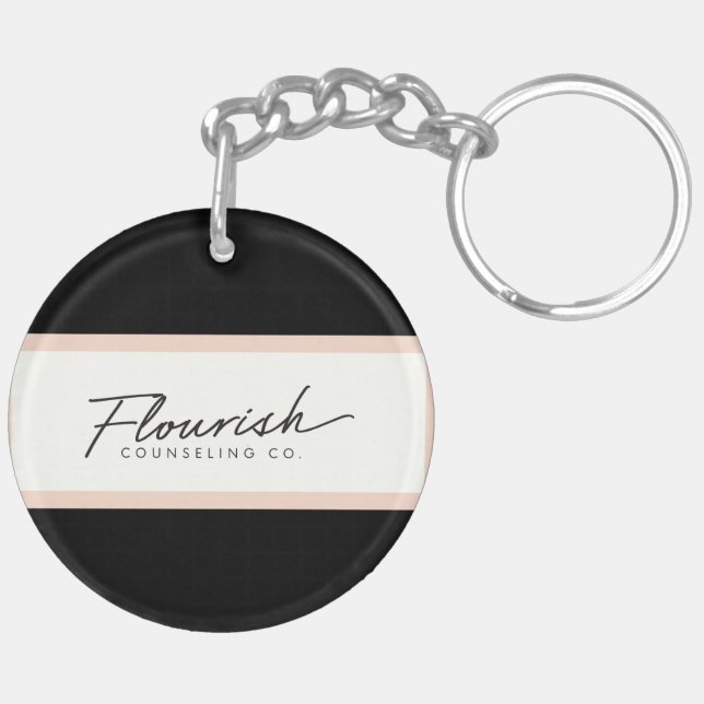 Flourish Counseling Co. Acrylic Keychain (Back Left)