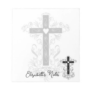 Flourish cross personalised notepad