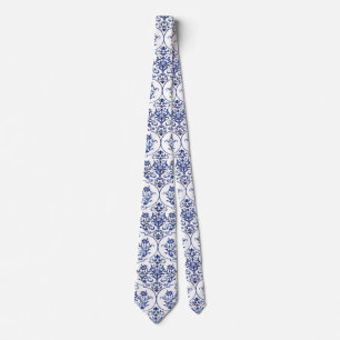 Flourish Damask Pattern - blue + your idea Tie