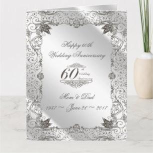 Flourish Diamond 60th Anniversary 8.5 X 11 Card