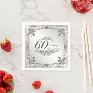 Flourish Diamond 60th Anniversary Paper Napkin