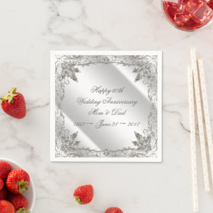 Flourish Diamond 60th Anniversary Paper Napkins