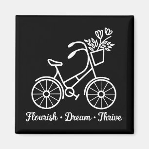 Flourish Dream Thrive Floral Bike 8647 Funny Anti  Magnet