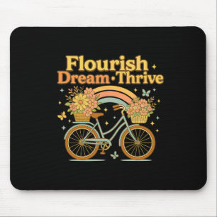 Flourish Dream Thrive Floral Bike Subtle 8647 Trum Mouse Mat