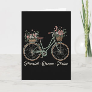 Flourish Dream Thrive Floral Bike Trump Subtle Res Card