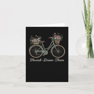 Flourish Dream Thrive Floral Bike Trump Subtle Res Card